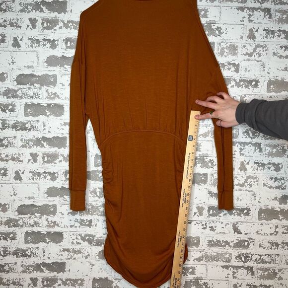 Anthropology Daily practice | women long sleeve orange dress open back - Picture 6 of 11